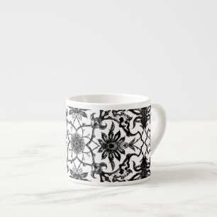 Art Nouveau Chinese Pattern - Schwarz und Weiß Espressotasse