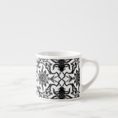 Art Nouveau Chinese Pattern - Schwarz und Weiß Espressotasse (Rechts)