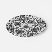 Art Nouveau Chinese Pattern - Schwarz und Weiß Pappteller (Schrägansicht)
