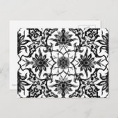Art Nouveau Chinese Pattern - Schwarz und Weiß Postkarte (Vorne/Hinten)