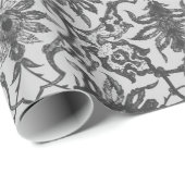 Art Nouveau Chinese Pattern - Silver Gray Geschenkpapier (Rolleneckpunkt)