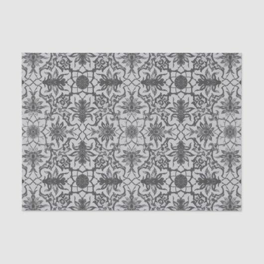 Art Nouveau Chinese Pattern - Silver Gray Seidenpapier (Vorderseite)