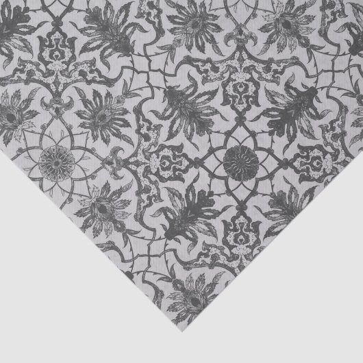 Art Nouveau Chinese Pattern - Silver Gray Seidenpapier (Ausschnitt)