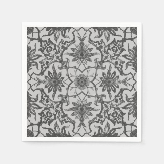 Art Nouveau Chinese Pattern - Silver Gray Serviette (Vorderseite)