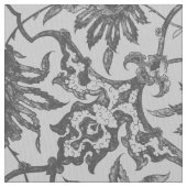 Art Nouveau Chinese Pattern - Silver Gray Stoff (Nahaufnahme)