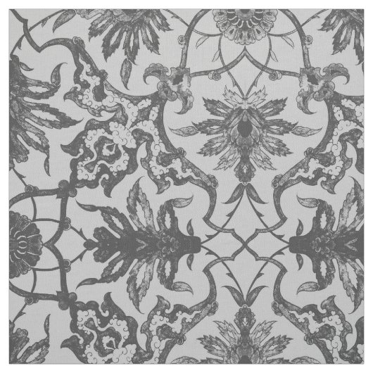 Art Nouveau Chinese Pattern - Silver Gray Stoff (Muster)