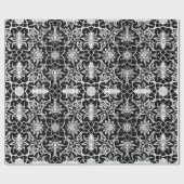 Art Nouveau Chinese Pattern - White on Black Geschenkpapier (Flach)