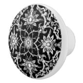 Art Nouveau Chinese Pattern - White on Black Keramikknauf (Rechts)