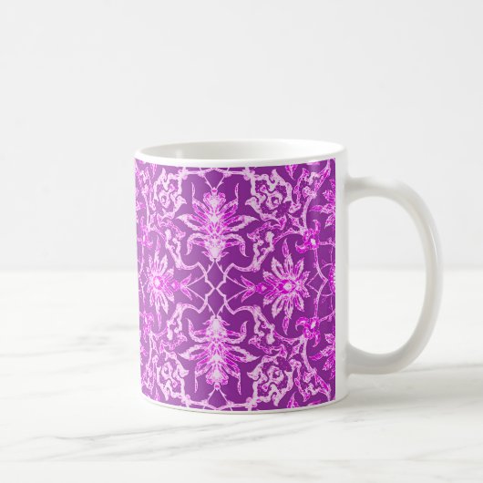 Art Nouveau Chinese Tile - Amethyst Lila Kaffeetasse (Rechts)