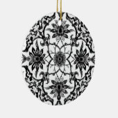 Art Nouveau Chinese Tile - Black and White Keramikornament (Rechts)