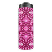 Art Nouveau Chinese Tile, Burgund und Pink Thermosbecher (Vorderseite)