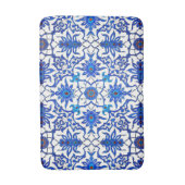 Art Nouveau Chinese Tile - Cobalt Blue & White Badematte (Vorderseite Vertikal)