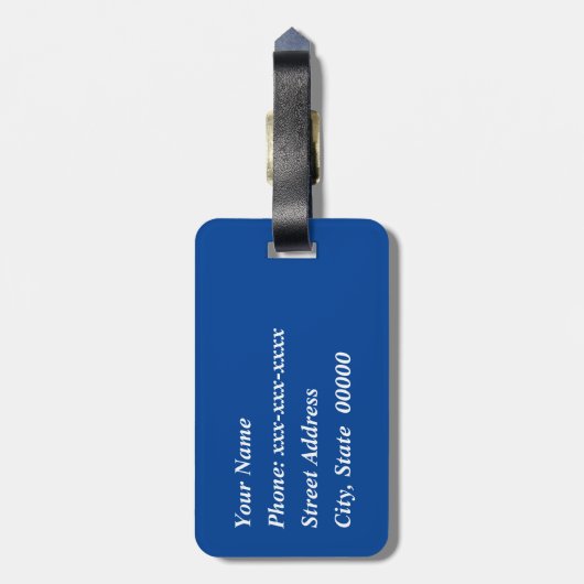 Art Nouveau Chinese Tile, Cobalt Blue & White Gepäckanhänger (Rückseite vertikal)