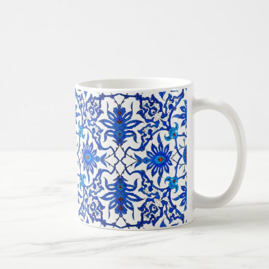 Art Nouveau Chinese Tile - Cobalt Blue & White Kaffeetasse (Rechts)
