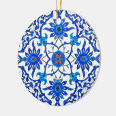 Art Nouveau Chinese Tile - Cobalt Blue & White Keramik Ornament (Links)