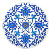 Art Nouveau Chinese Tile - Cobalt Blue & White Keramikknauf (Vorderseite)