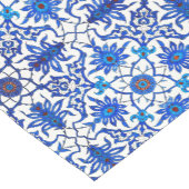 Art Nouveau Chinese Tile, Cobalt Blue & White Kurzer Tischläufer (Ecke)