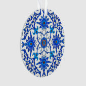 Art Nouveau Chinese Tile - Cobalt Blue & White Ornament (Vorderseite)