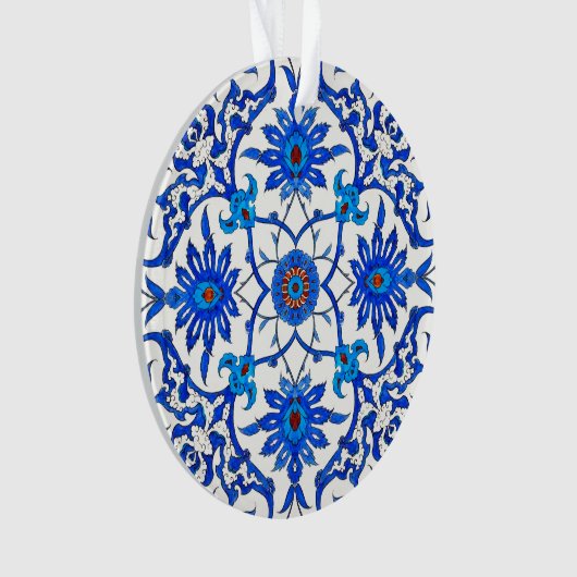 Art Nouveau Chinese Tile - Cobalt Blue & White Ornament (Vorderseite)