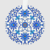 Art Nouveau Chinese Tile - Cobalt Blue & White Ornament (Vorderseite)