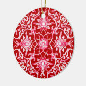 Art Nouveau Chinese Tile - Deep Red Keramikornament (Links)