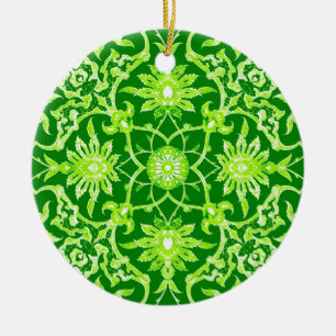Art Nouveau Chinese Tile - Emerald Green Keramikornament