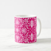 Art Nouveau Chinese Tile - Fuchsia Pink Kaffeetasse (VorderseiteRechts)