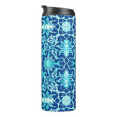 Art Nouveau Chinesisch Tile, Blau und Türkisch Thermosbecher (Nach rechts gedreht)