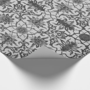 Art Nouveau Chinesisches Muster - Silbergrau Geschenkpapier