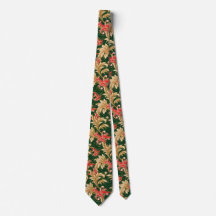 Art Nouveau Christmas Blätter Neck Tie