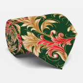 Art Nouveau Christmas Blätter Neck Tie Krawatte (Gerollt)