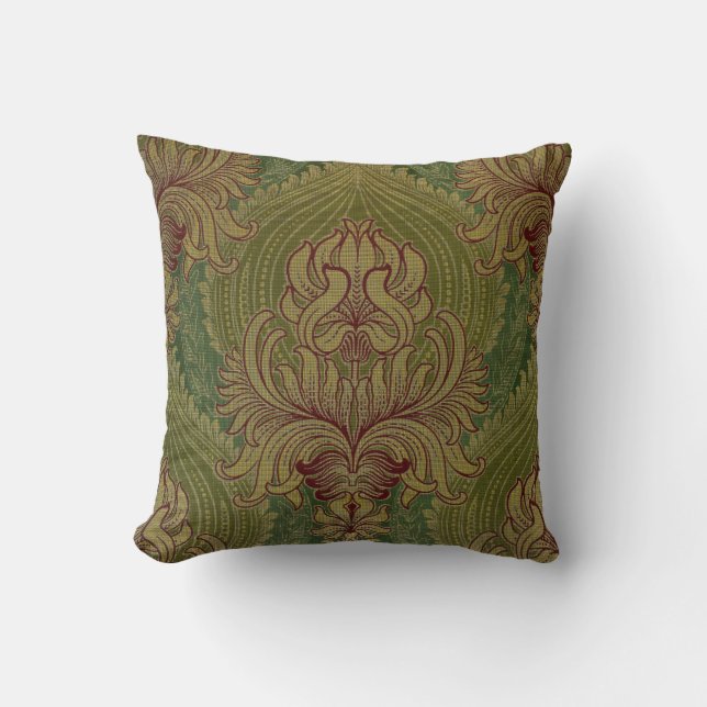 Art Nouveau Chrysanthema & Artichoke Muster Kissen (Vorderseite)