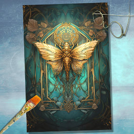 Art Nouveau Cicada 1 Dekopapier Seidenpapier