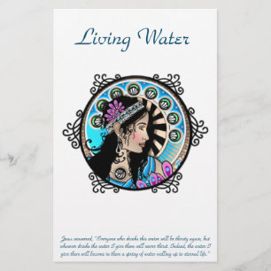 Art Nouveau Circle Painting Samaritan Frau Briefpapier