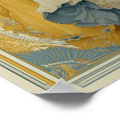 Art Nouveau Circus Poster in Blue and Yellow (Ecke)