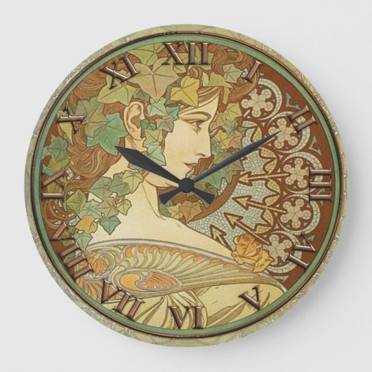 Art Nouveau Clock Große Wanduhr (Vorderseite)