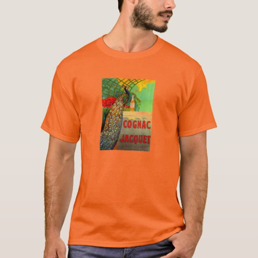 Art Nouveau Cognac Ad'Arte y Peacock T-Shirt (Vorderseite)