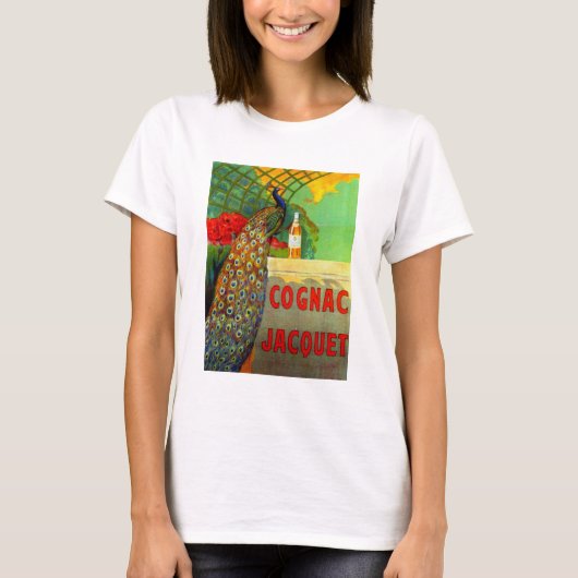 Art Nouveau Cognac Ad'Arte y Peacock T-Shirt (Vorderseite)