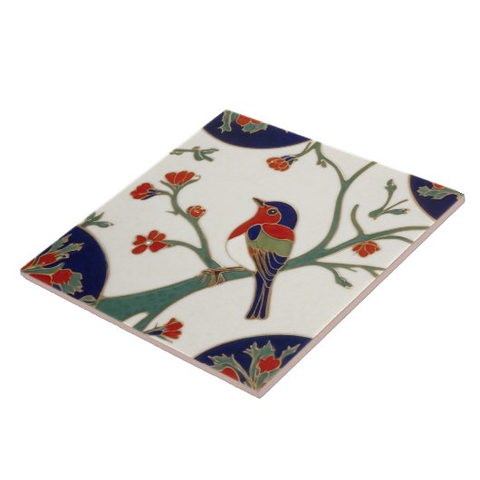 Art Nouveau Colorful Bird Art Deco Fliese (Seite)
