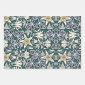Art Nouveau Columbine Blume Muster. Geschenkpapier Set (Vorderseite 2)