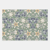 Art Nouveau Columbine Blume Muster. Geschenkpapier Set (Vorderseite)