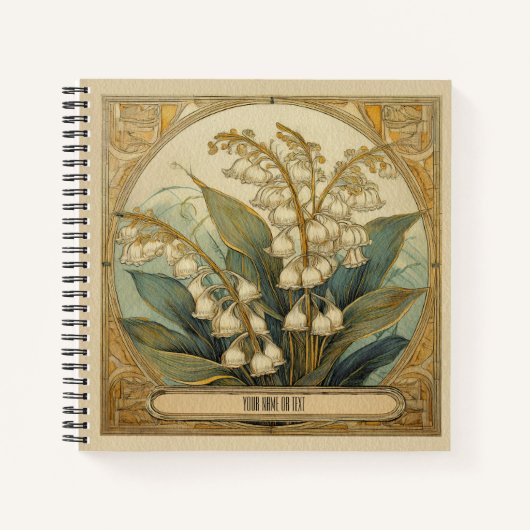 Art Nouveau Convallaria majalis Notizblock (Vorderseite)