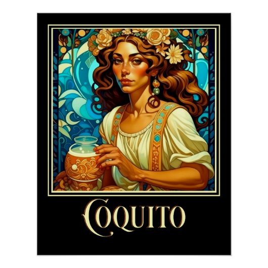 Art Nouveau Coquito Poster (Vorderseite)