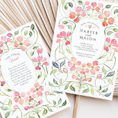 Art Nouveau Coral Dogwood Blumenzehen Einladung