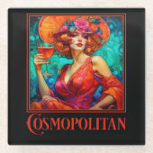 Art Nouveau Cosmopolitan Glasuntersetzer (Vorderseite)