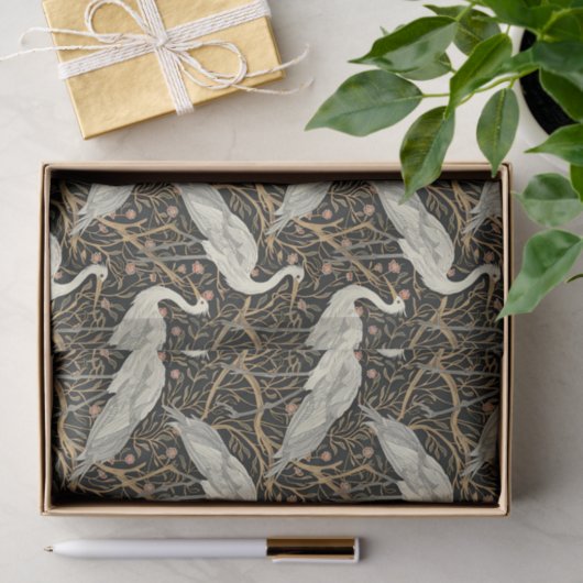 Art Nouveau Crane Bird Seamless Seidenpapier (Geschenk)