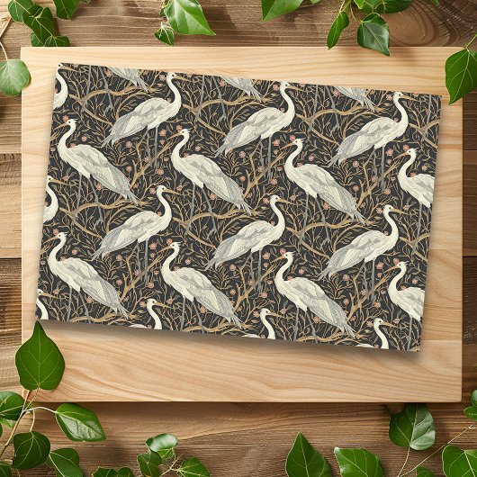 Art Nouveau Crane Bird Seamless Seidenpapier