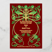 Art Nouveau Cranes in Rose Bush Hochzeit Einladung (Vorderseite)