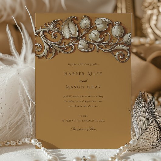 Art Nouveau Creme Elegance Hochzeit Einladung