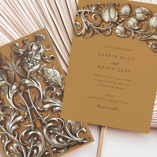 Art Nouveau Creme Elegance Hochzeit Einladung